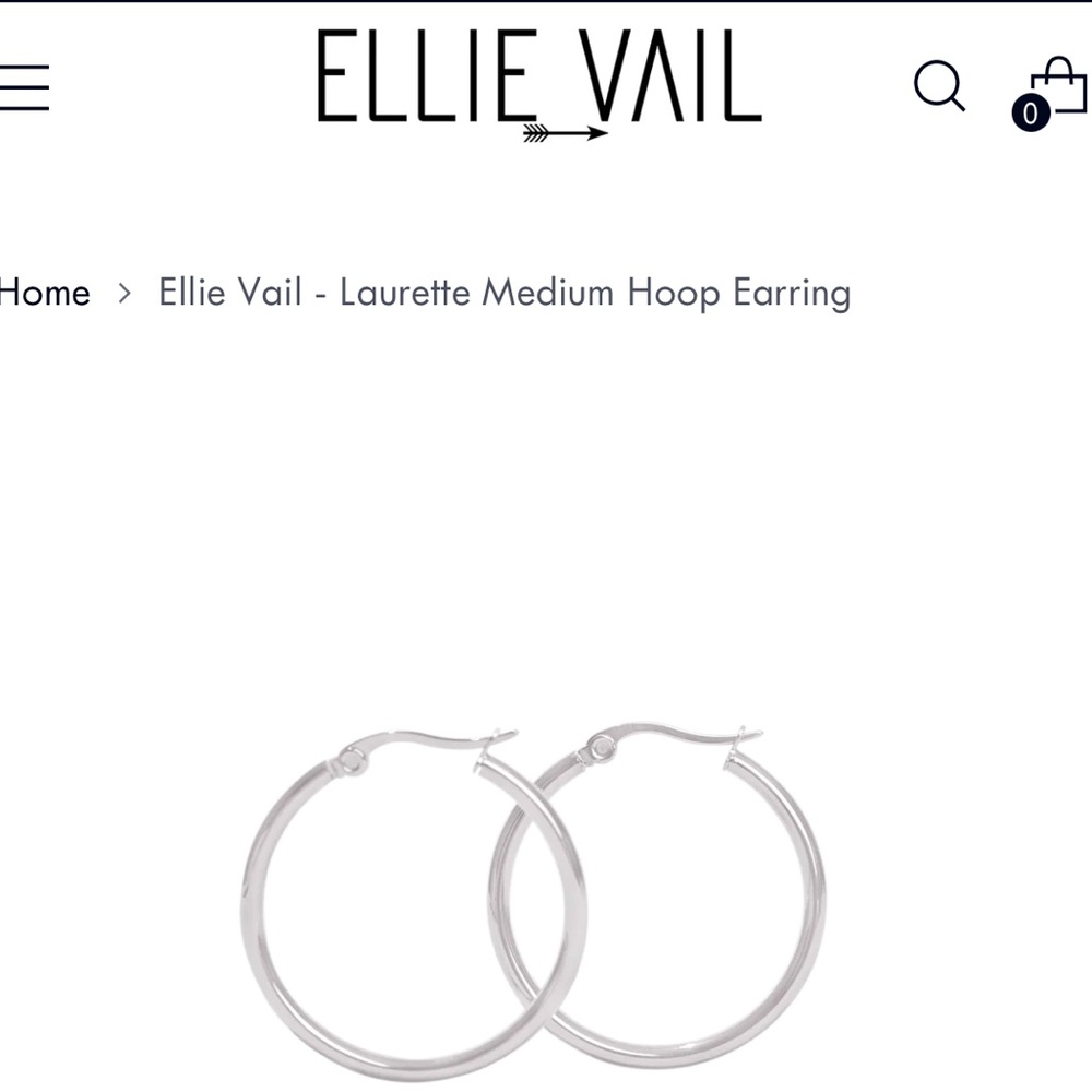 NWT Ellie Vail Laurette Medium Hoop Earrings
